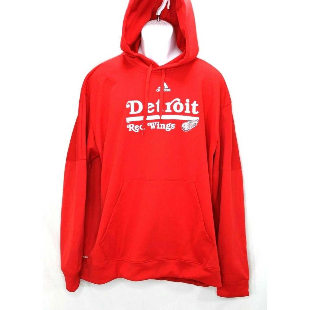 Adidas Climawarm Detroit Red Wings Hoodie Men's 2XL Kangaroo Pocket NHL Hockey